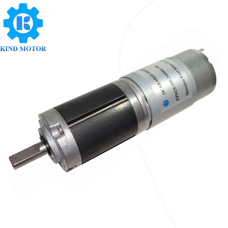 Động cơ giảm tốc DC 24 vôn chải răng Đường kính 28mm với trục phẳng 6mm D